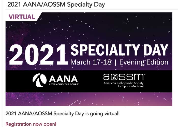 2021 AANA/AOSSM Specialty Day